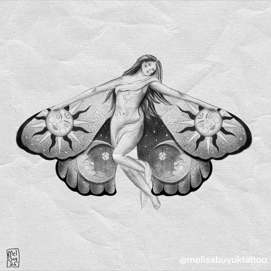 Moth Sister as an A3 art print