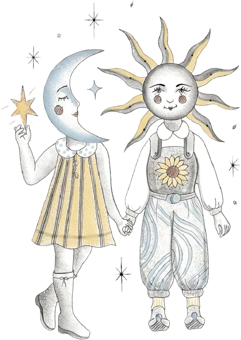 Hand in Hand in a white frame